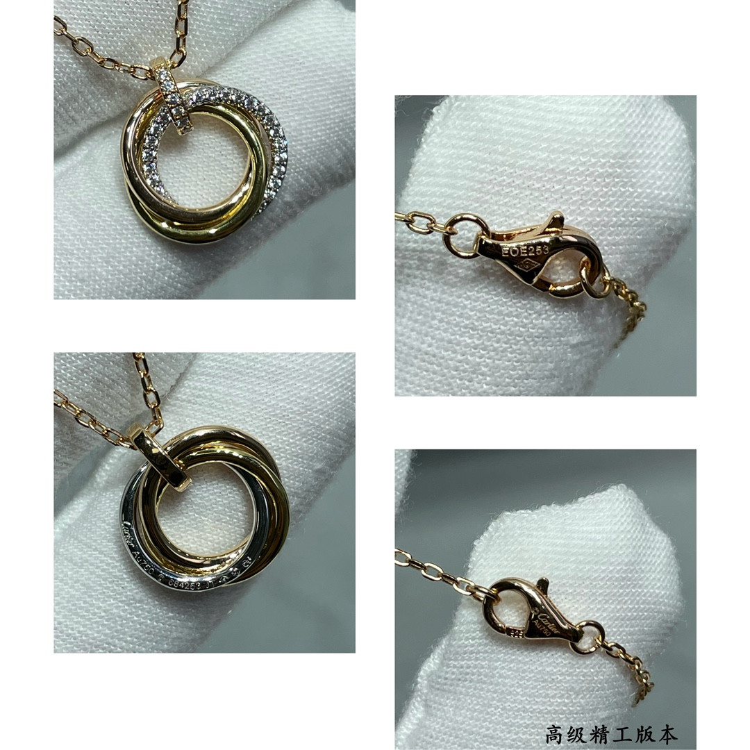 Ca*t*er Small size triple-ring diamond Necklace
