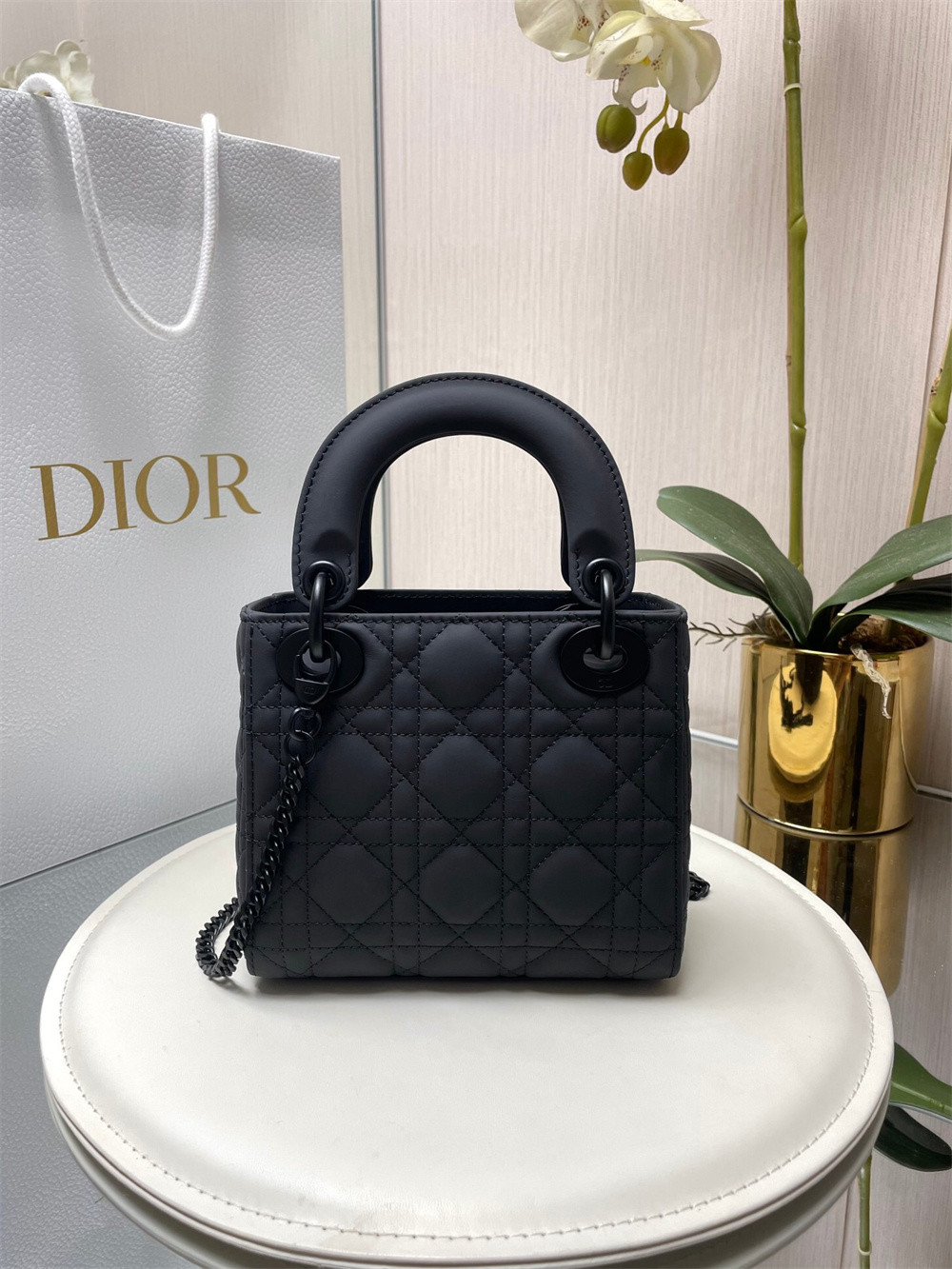 Mini Lady D*0r Bag 6.5 x 6 x 3 inches