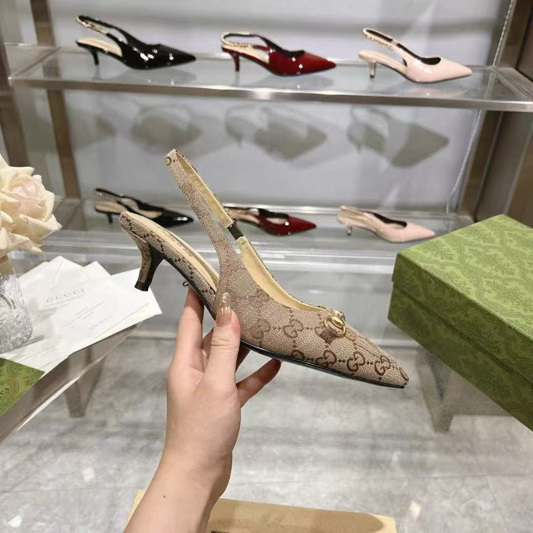 UA G*u*i HORSEBIT SLINGBACK PUMP LOW HEEL