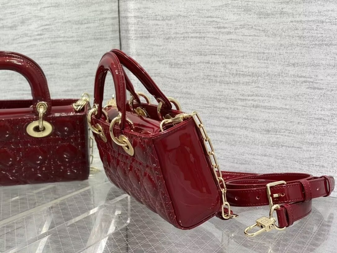 D*0r SMALL LADY D-JOY BAG RED 22x6x12cm