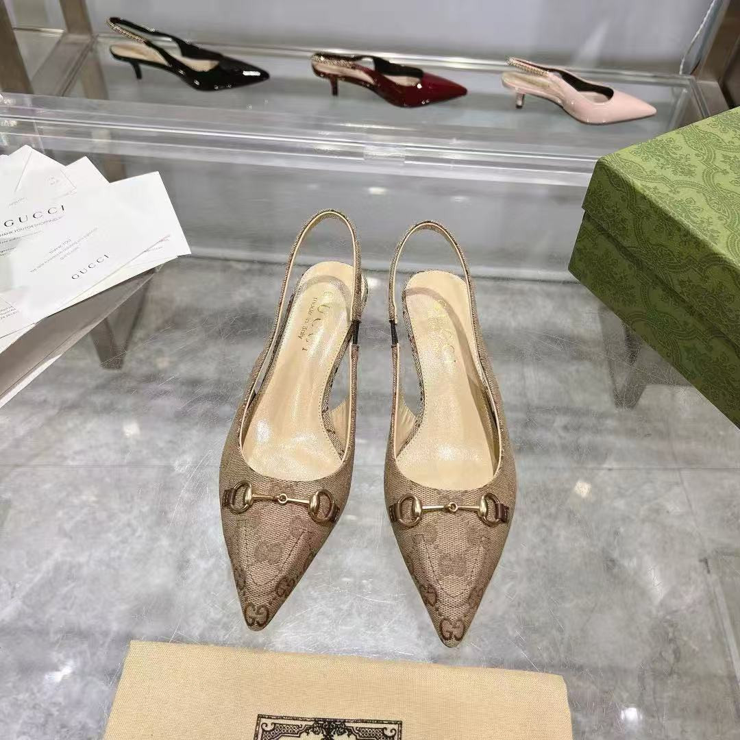 UA G*u*i HORSEBIT SLINGBACK PUMP LOW HEEL