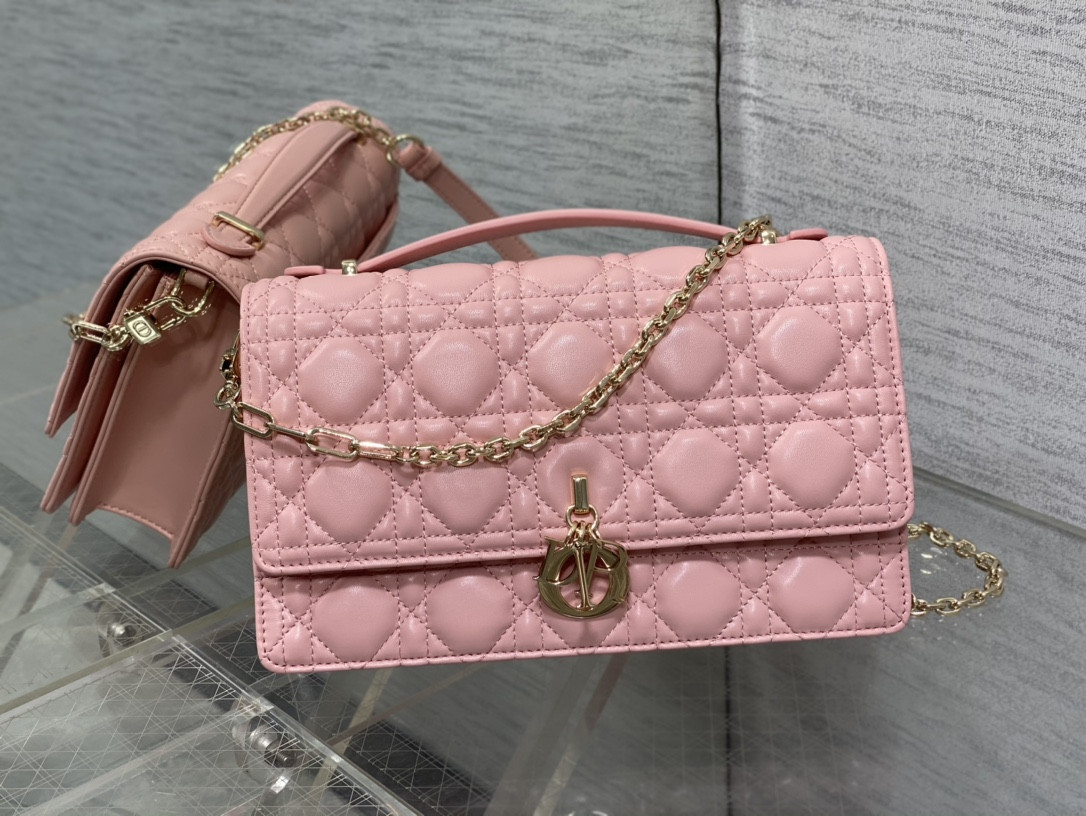 My D*0r Top Handle Bag Melocoton Pink 9.5 x 5.5 x 3 inches