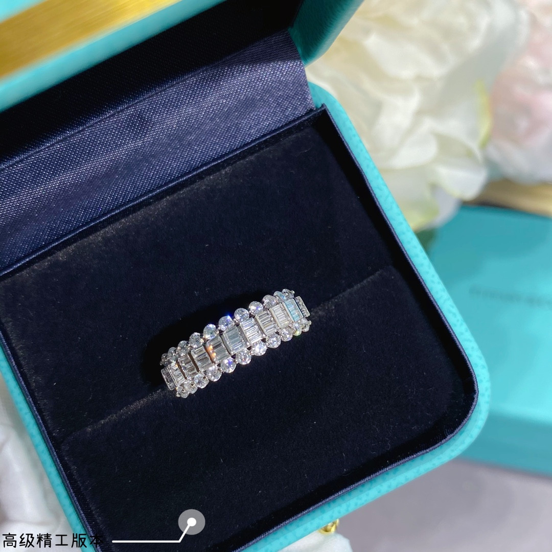 T*f*ny & Co. Triple-Row Diamond Eternity Ring Ag925