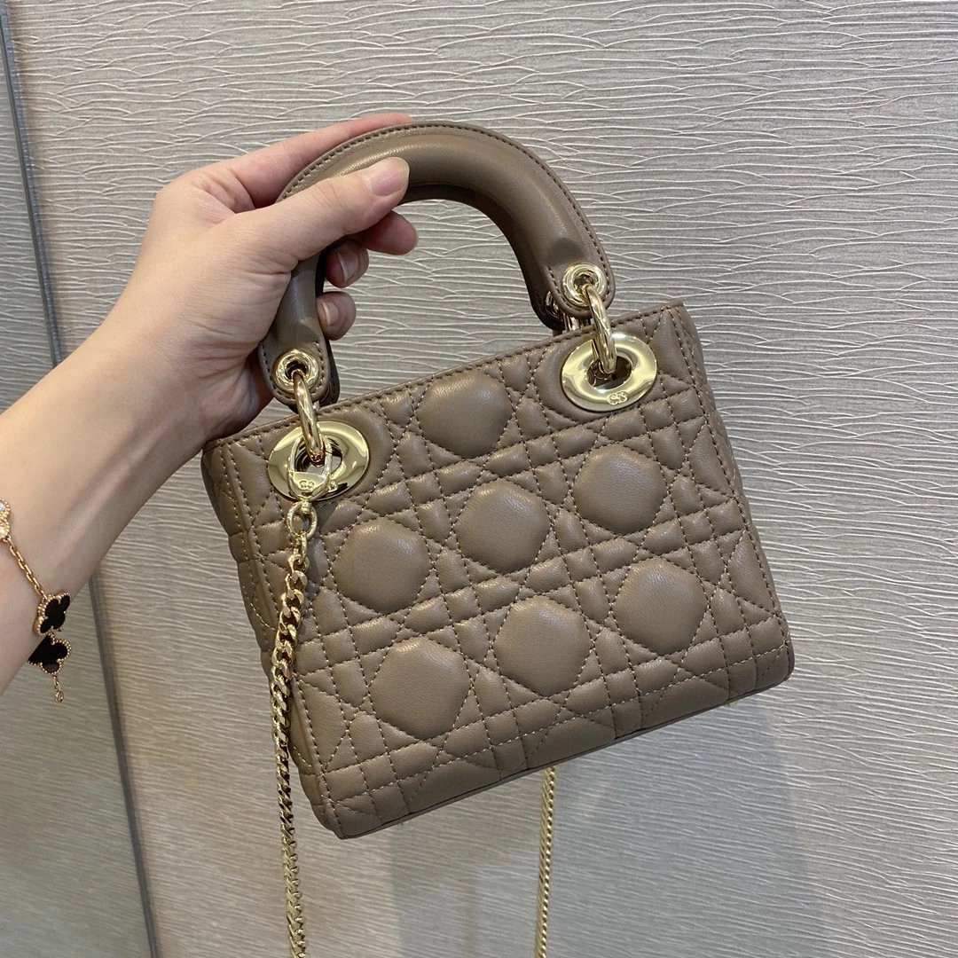 mini lady D*or D*oramour bag 6.5 x 6 x 3 inches