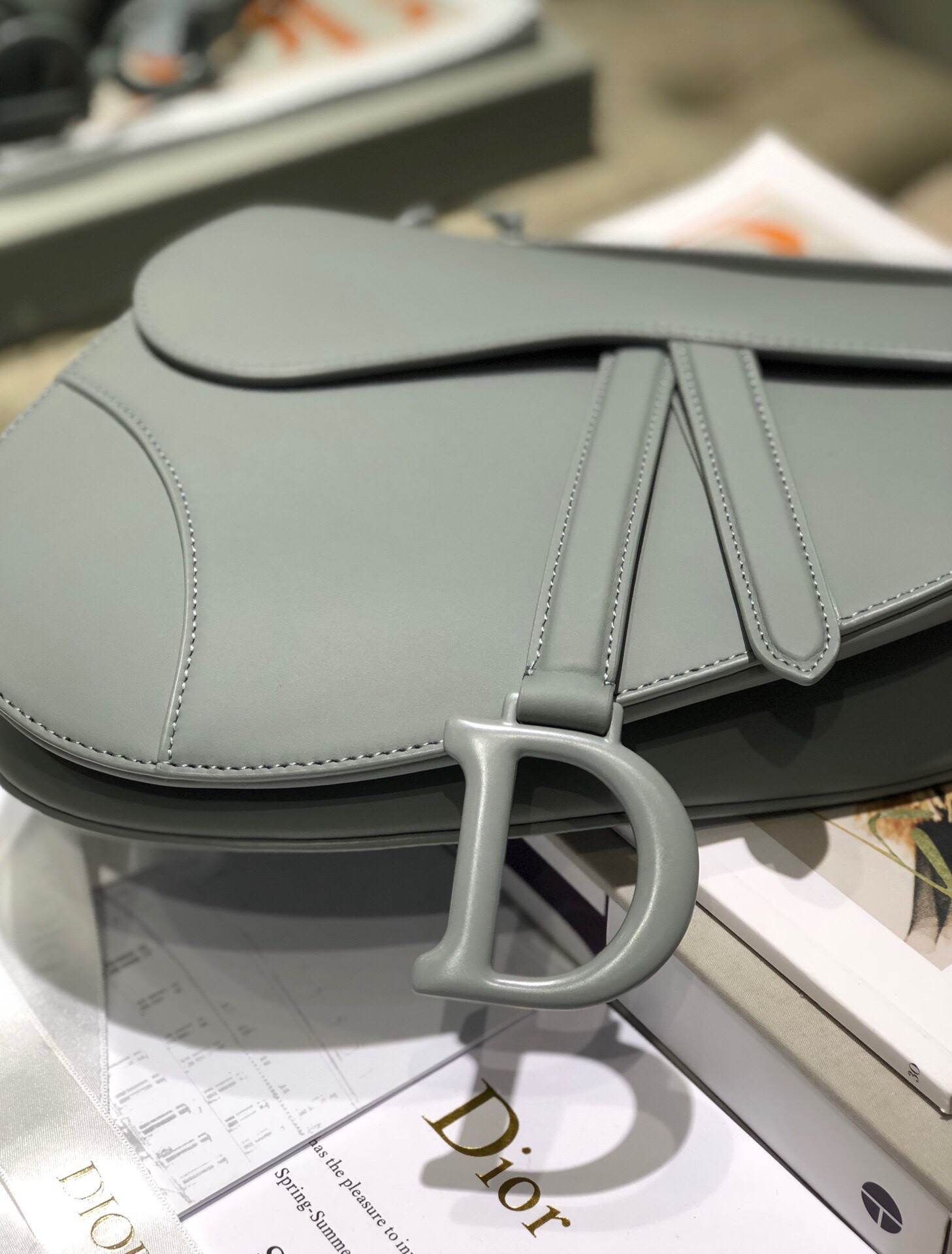 D*0r Saddle Bag Placid Blue Smooth Calfskin 25.5x20x6.5cm