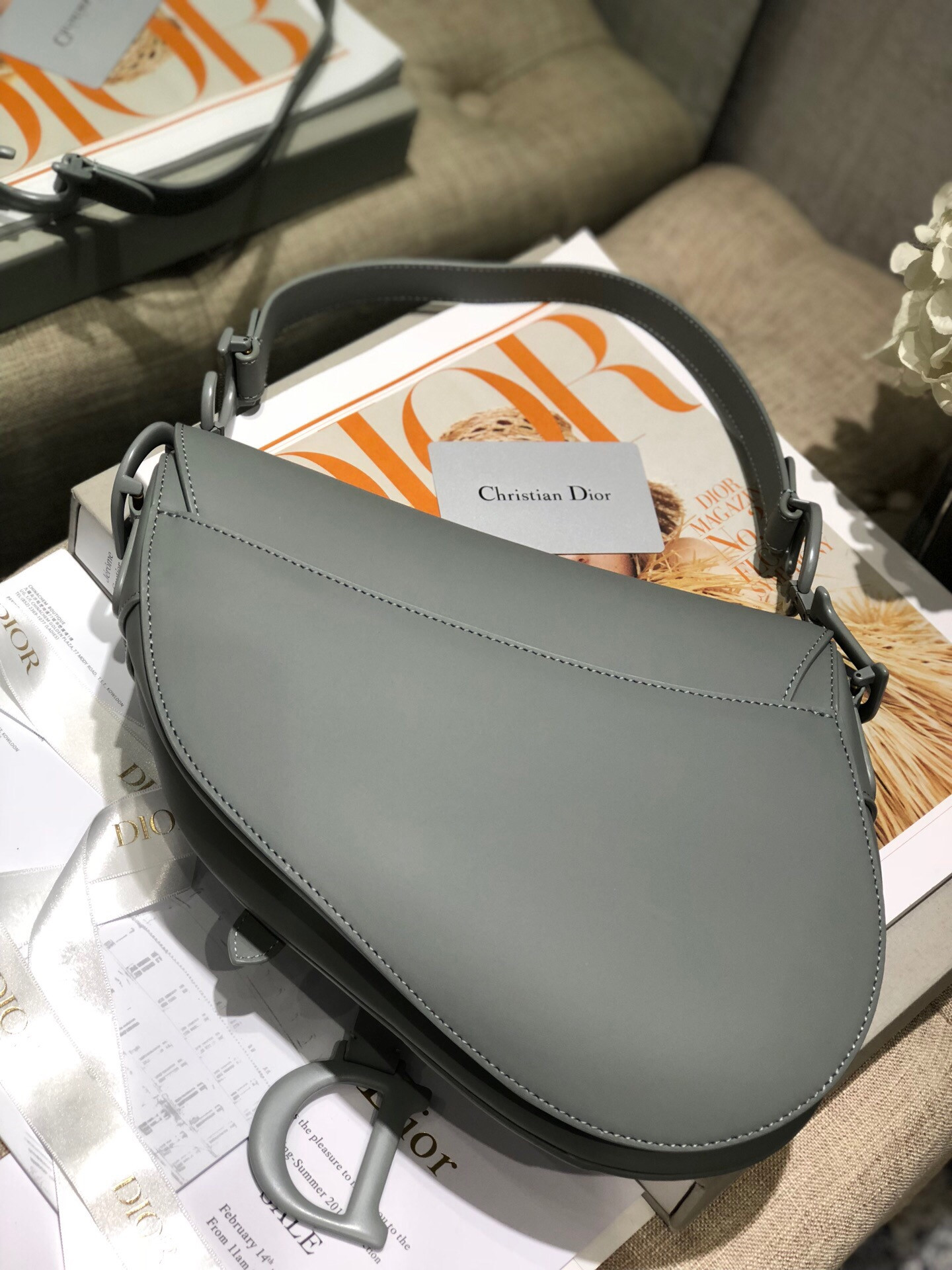 D*0r Saddle Bag Placid Blue Smooth Calfskin 25.5x20x6.5cm