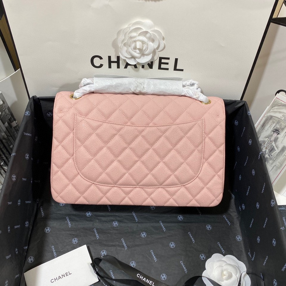 Ch*el Classic Flap Jumbo 30cm CF Pink Gold 7.6 × 11.7 × 3.9 in