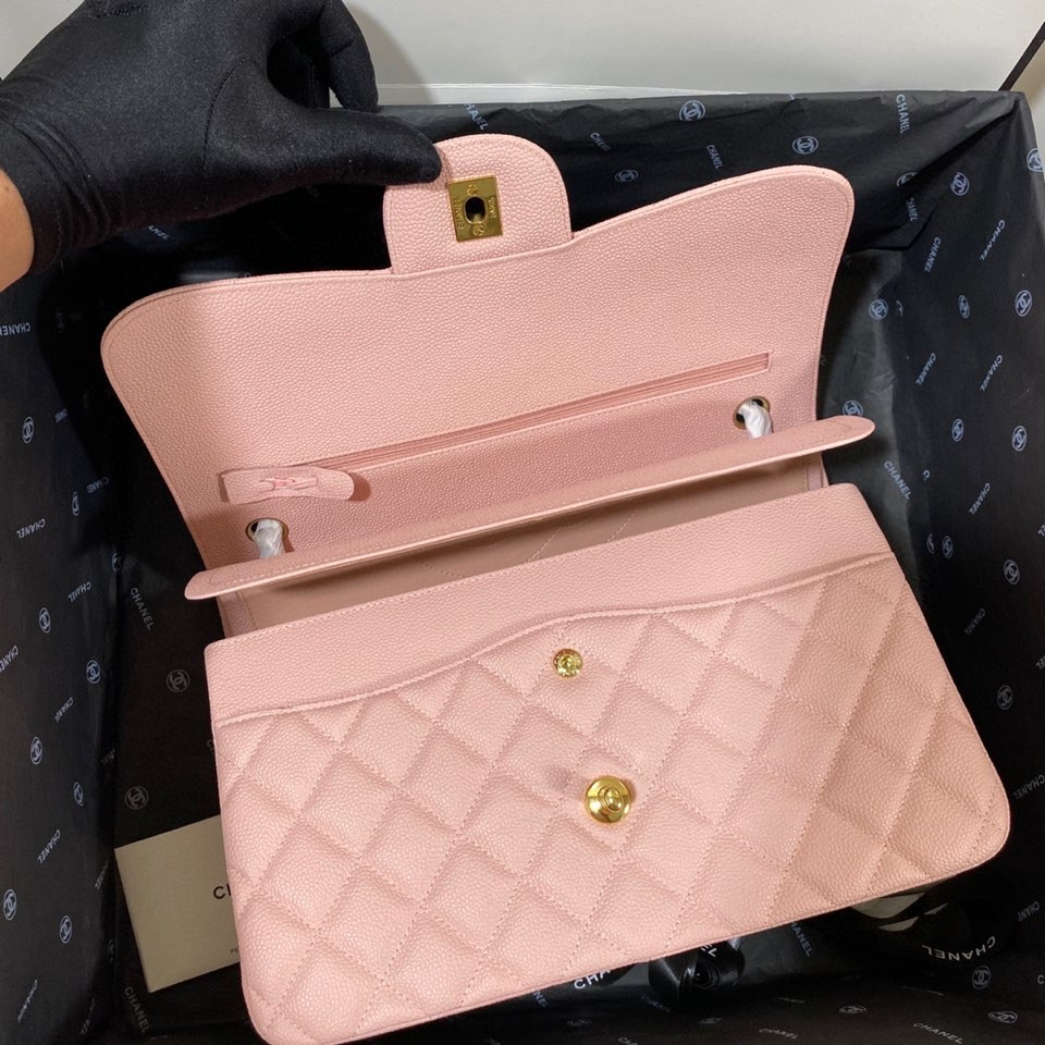 Ch*el Classic Flap Jumbo 30cm CF Pink Gold 7.6 × 11.7 × 3.9 in