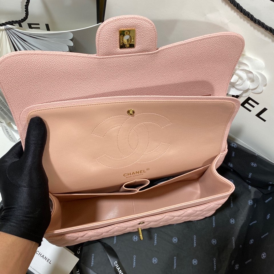 Ch*el Classic Flap Jumbo 30cm CF Pink Gold 7.6 × 11.7 × 3.9 in