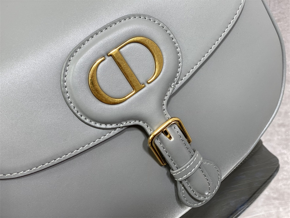 LARGE D*0r BOBBY BAG Grey Box Calfskin