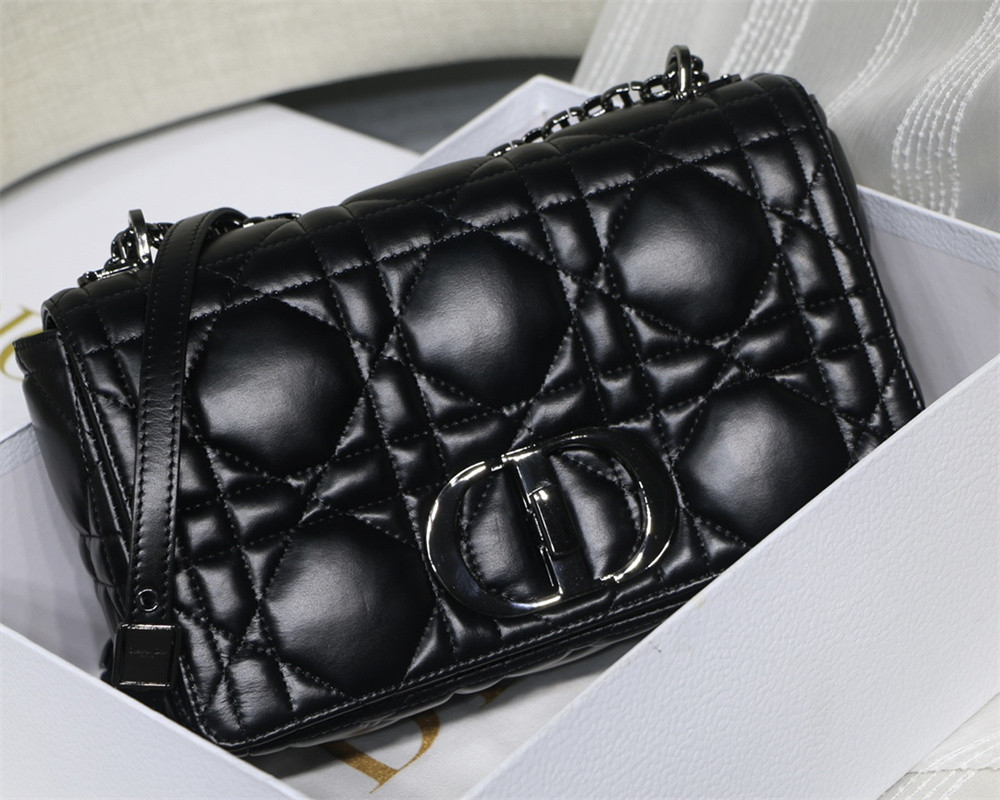 MEDIUM D*0r CARO BAG S*pple Cannage Calfskin 25.5 x 15.5 x 8 cm