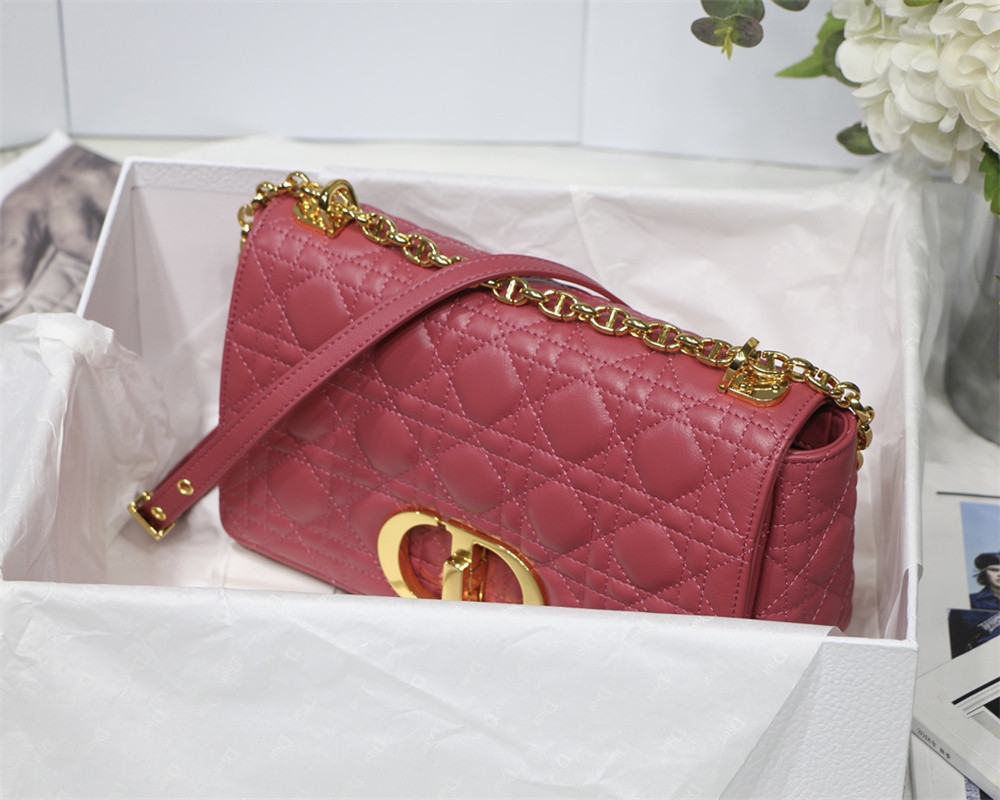 MEDIUM D*0r CARO BAG S*pple Cannage Calfskin 25.5 x 15.5 x 8 cm