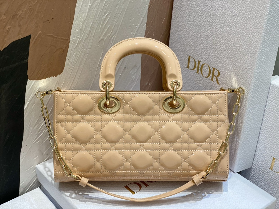 D*0r SMALL LADY D-JOY BAG Biscuit Patent