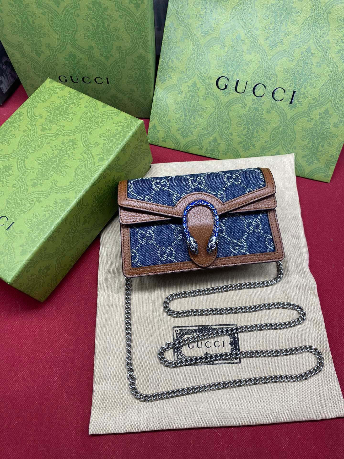 G*u*i DIONYSUS GG S*p*e S*pER MINI BAG 6.5"Wx3.9"Hx1.6"D