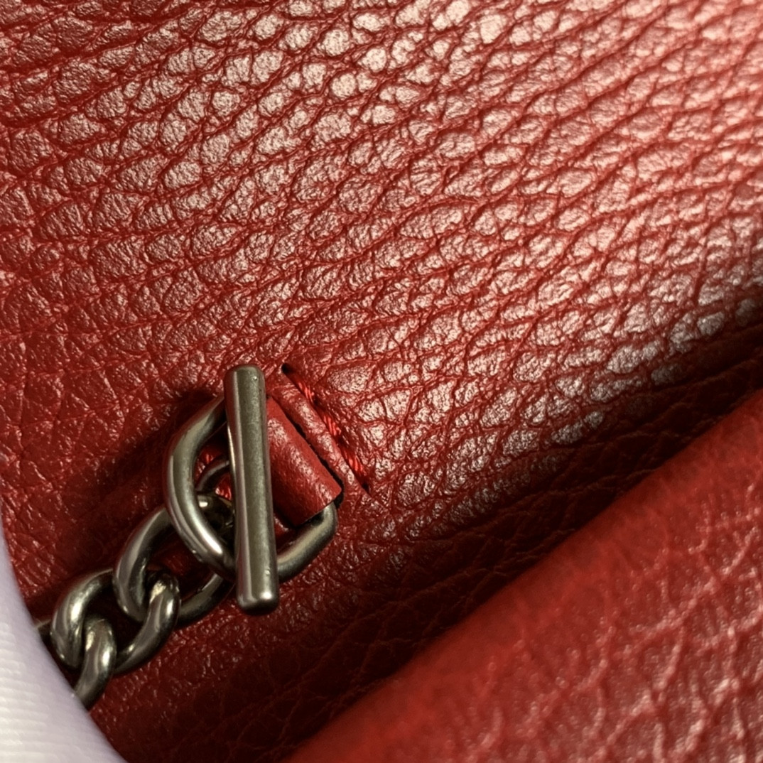 G*u*i DIONYSUS LEATHER S*pER MINI BAG RED 6.5"Wx3.9"Hx1.6"D