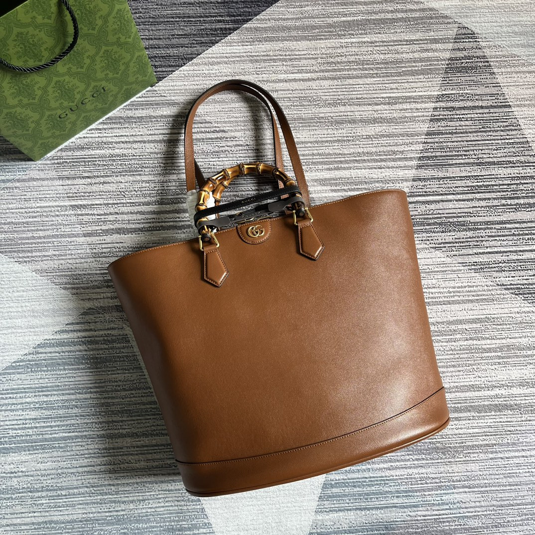 G*u*i DIANA LARGE TOTE BAG Brown 40W x 34H x 21D CM