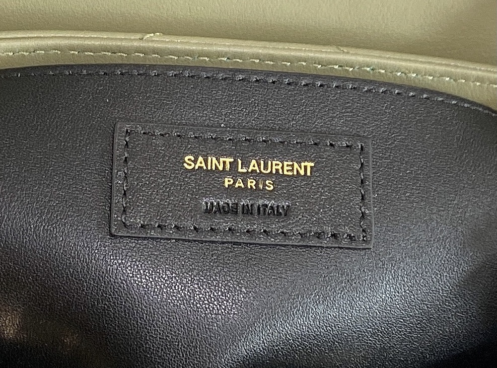 Y*L LOULOU SMALL IN QUILTED LEATHER GREEN 9 X 6.1 X 3.3 INCHES
