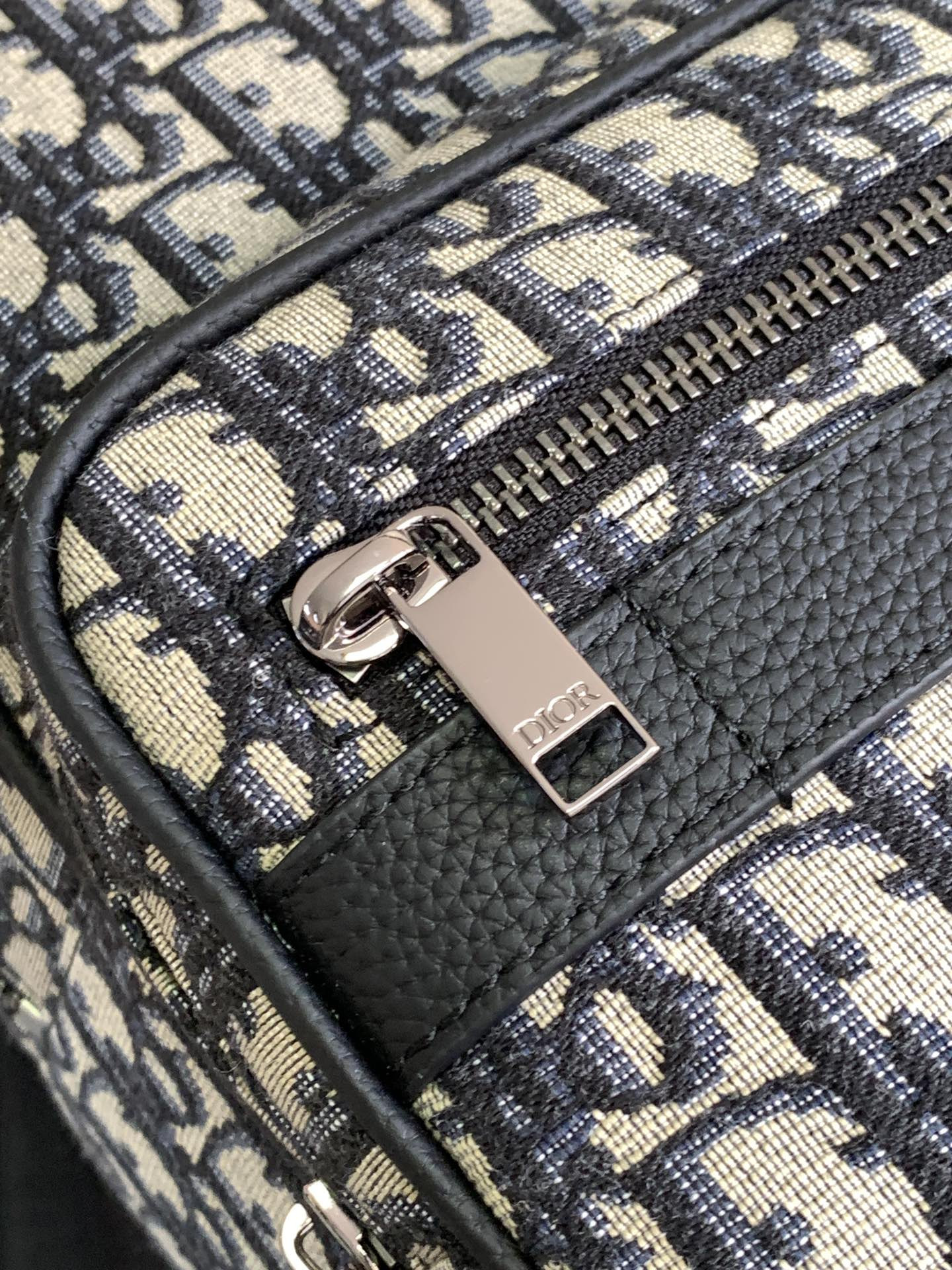 D*0r Safari Backpack Beige and Black D*0r Oblique Jacquard 11 x 16 x 5.5 inches