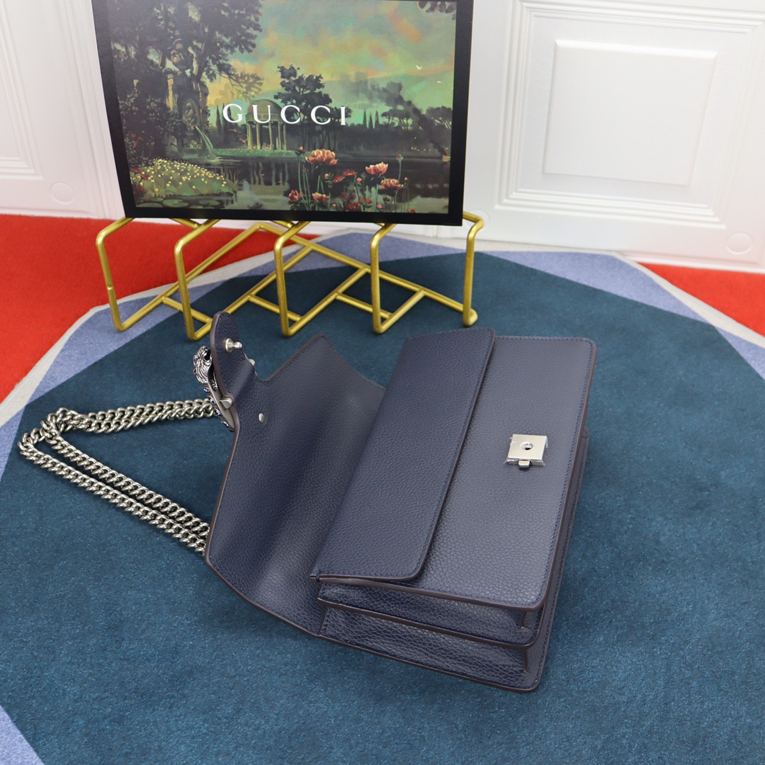 G*u*i DIONYSUS SMALL SHOULDER BAG NAVY 28x18x9cm