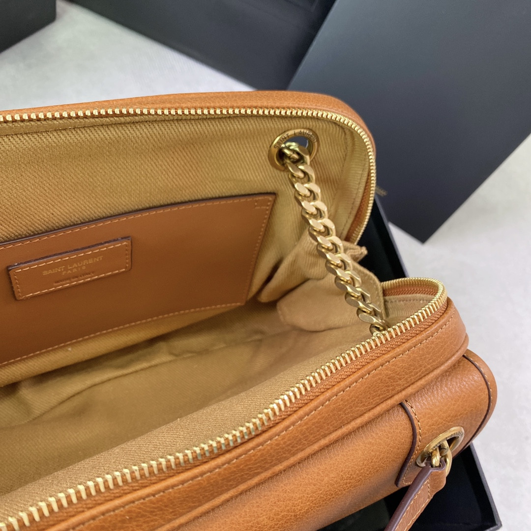Y*L NIKI MEDIUM IN VINTAGE LEATHER ORANGE 11 X 7.8 X 3.3 INCHES