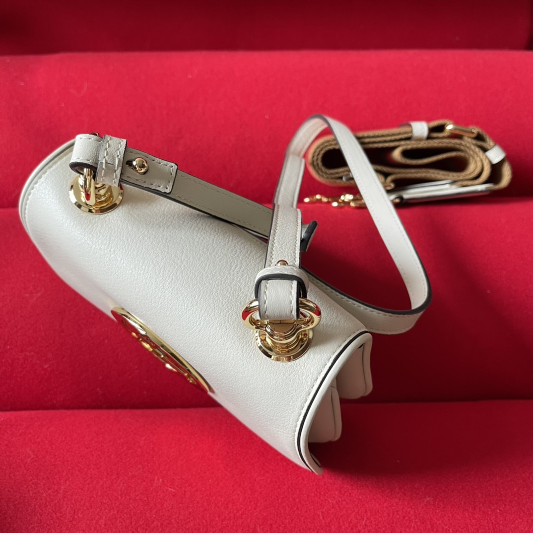 G*u*i BLONDIE MINI BAG WHITE 8.7"W x 5.1"H x 2.2"D