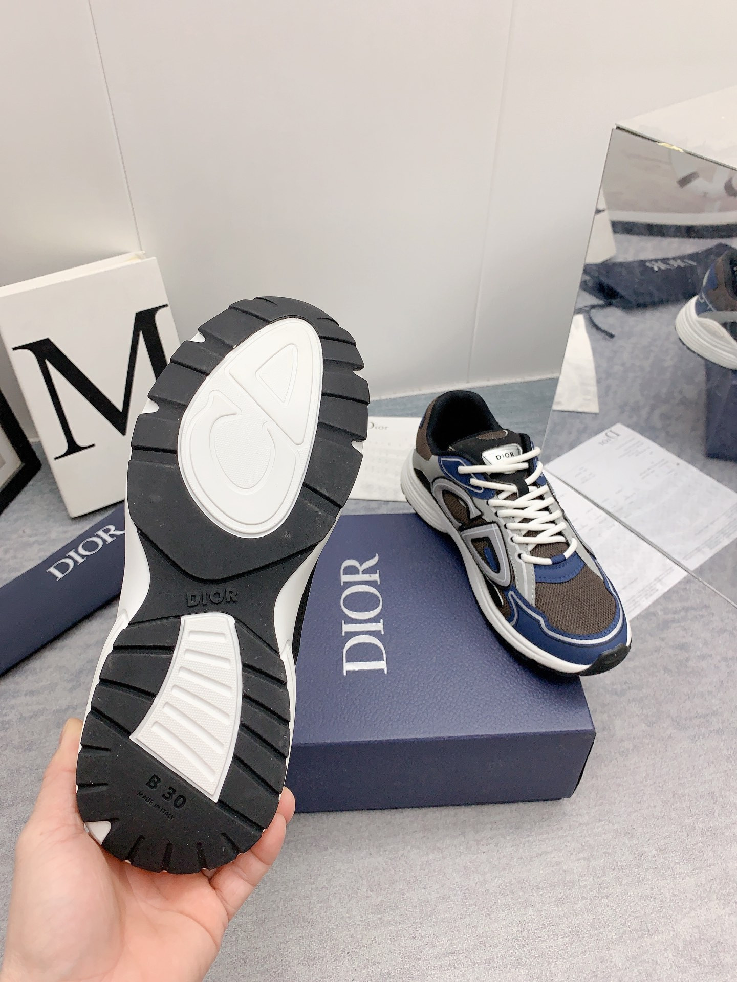 UA D*0r B30 Sneaker Anthracite Gray Mesh and Black Blue and D*0r Gray Technical Fabric