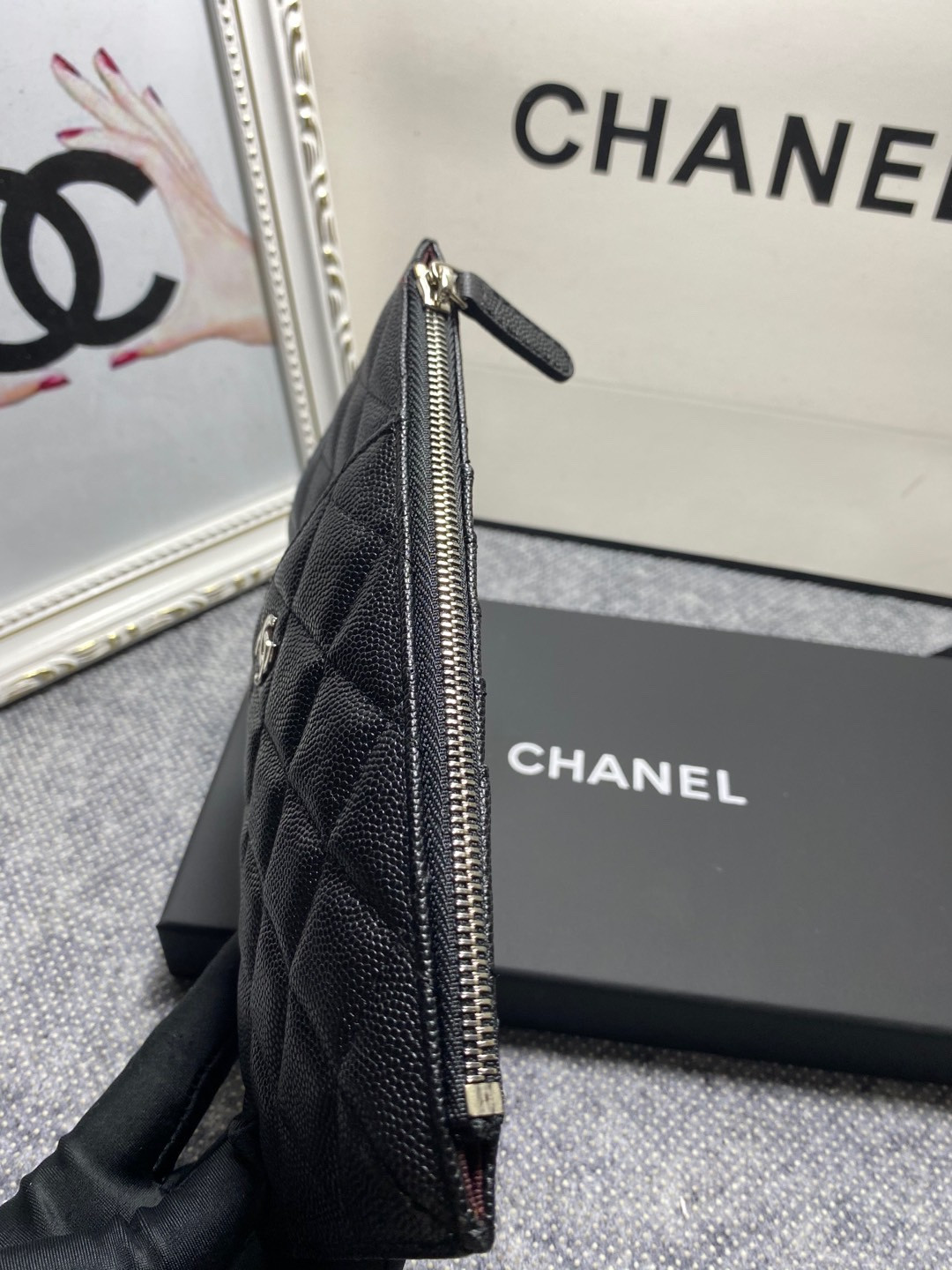 Ch*el LONG ZIPPED WALLET 19-11cm