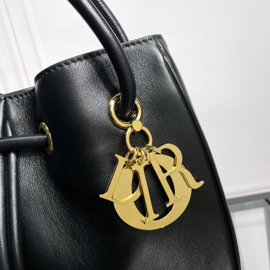 Medium D*0r Nolita Bag Black Calfskin 11 x 10 x 2 inches
