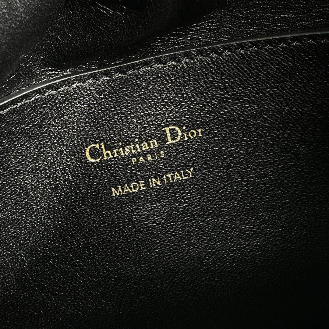 Medium D*0r Nolita Bag Black Macrocannage Lambskin 10.5 x 10 x 2 inches