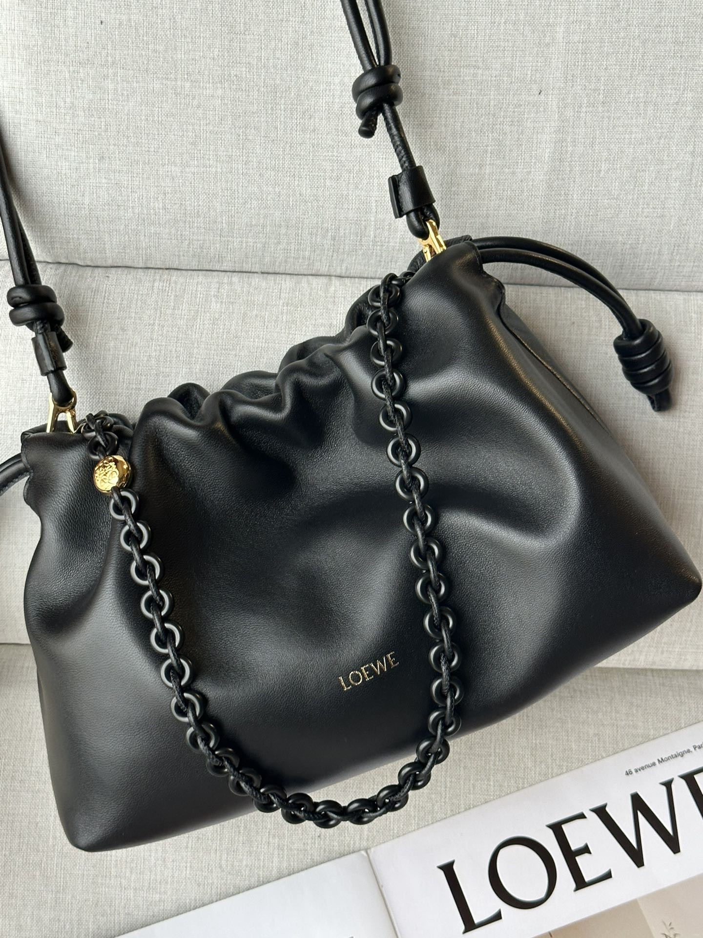 L0ew* Medium Flamenco purse in mellow nappa lambskin 30x10.5x20cm