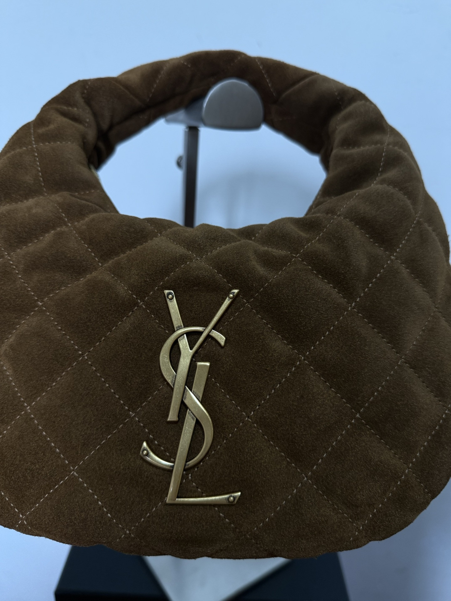 Y*L ICARINO in Quilted Suede 17x15.5x3cm